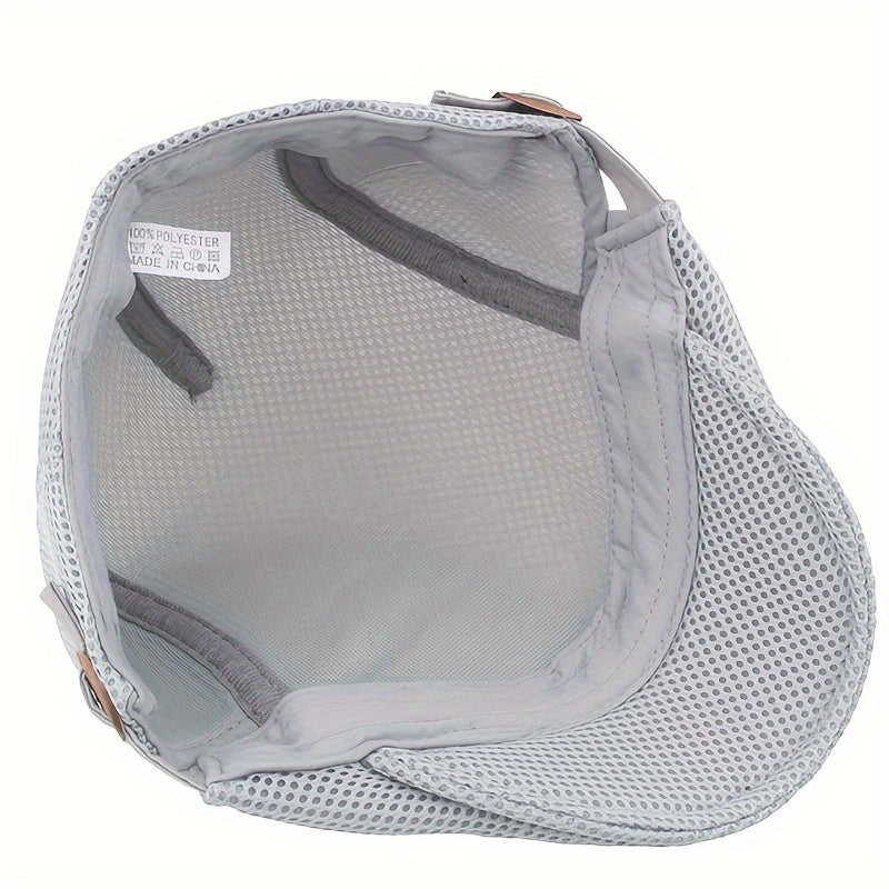 Summer Men News Breathable Cap Hat Mesh Cabbie Golf Driving Sun Flat Beret Black White Gray Beige Hats Caps Visors