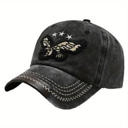 2pcs Eagle Style Fashion Trendy Baseball Cap Sports Cap Suitable for Outdoor Sports Gift for Friends Family - Acrylic Fabric, Square Gram Weight 100g/㎡