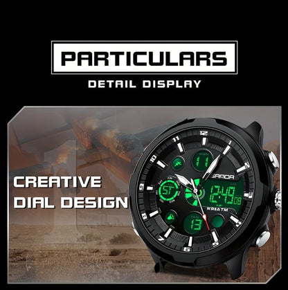 SANDA Men'S Digital Outdoor Sports Wristwatch,Waterproof Multifunctional Chronograph Quartz Watch For Gift Clock 9053