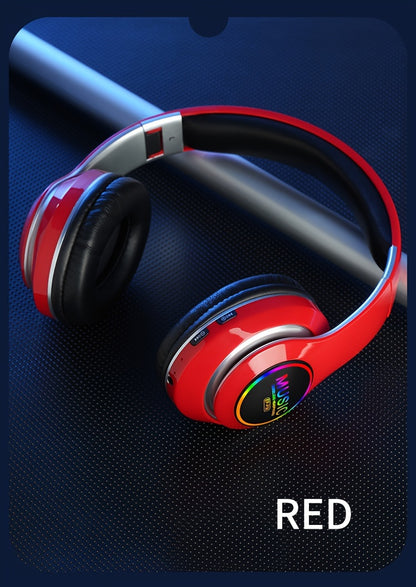 Wireless Earphones, Multi-Color LED Lights, Comfortable Foldable Earphones, SD Card Slot, School/Tablet/Pc/Phone/Birthday/Christmas/Travel Gifts. Popular Wireless Earphones, Head Mounted Wireless Earphones, And Foldable Earbu