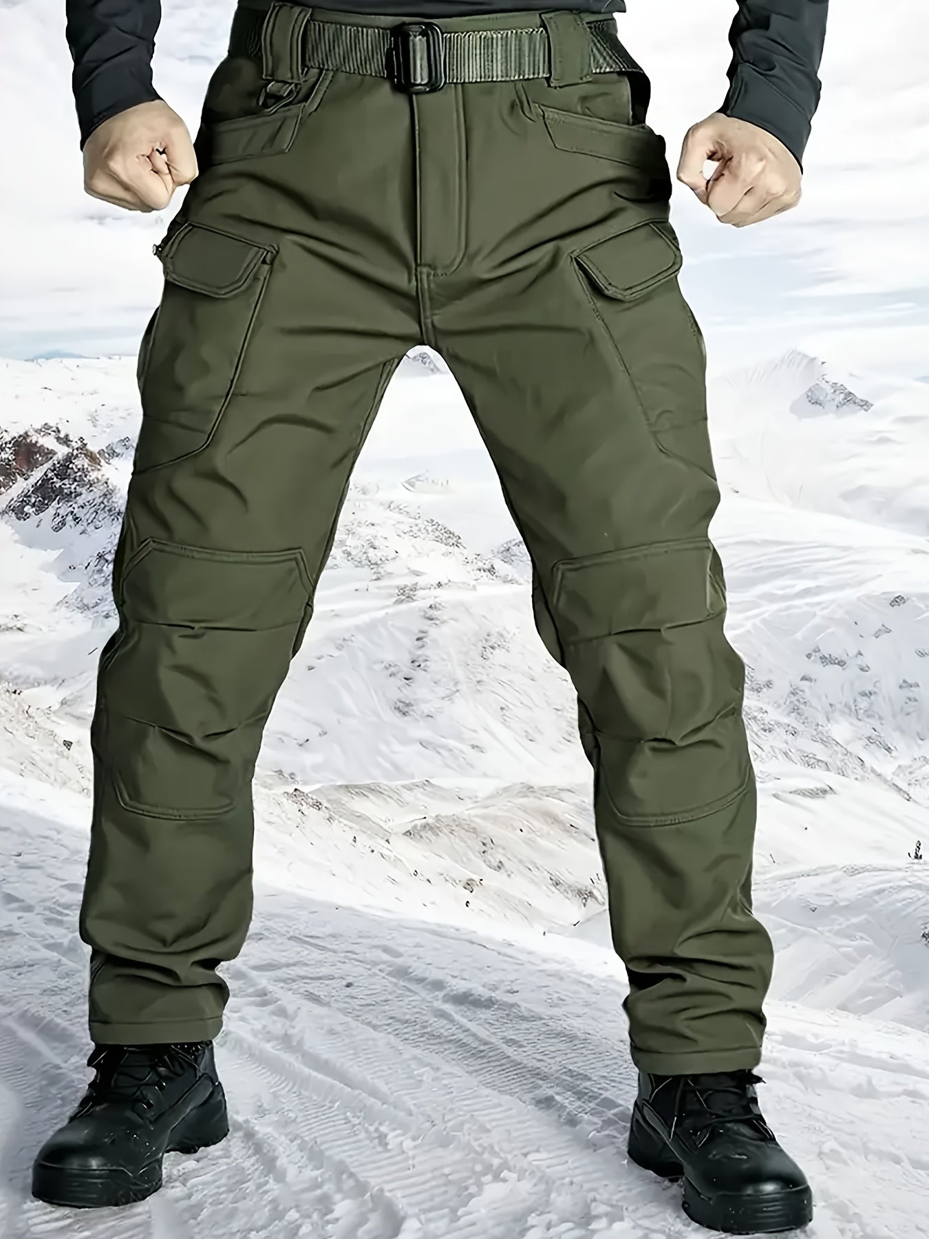 Men's Outdoor Sports Windproof and Plus Velvet Soft Shell Suit
