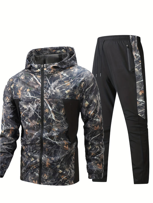 Men'S Suit, Casual Stylish Sportswear, Long-Sleeve Jacket, Woven Hooded Jacket, Sports Long Pants, Men'S Woven Moisture-Wicking Long Pants, Sweat-Resistant