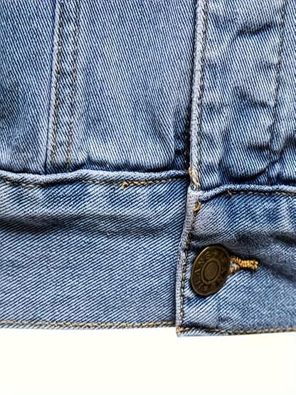 Men's Slim-Fit Denim Jacket - Casual Cotton Blend, Long Sleeve with Pockets, Machine Washable