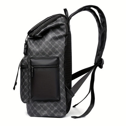 Men'S Stylish Black Backpack with Shark Graphic - Lightweight, Large Capacity, Multi-Functional Shoulder Bag for Travel, Commuting, School - Durable PVC Material, Sports & Fitness Design, Backpack for Travel