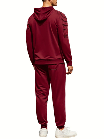 Men's Tracksuit 2 Piece Pullover Hoodie Sweatsuit Sets Casual Jogging Athletic Suits With Drawstring