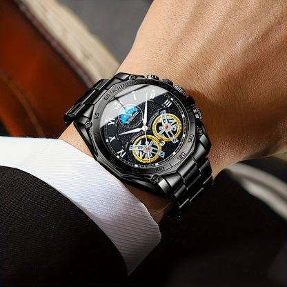 Double Tourbillon Watch Men's Hollow Mechanical Watch Multifunctional Fashion Luminous Wristwatch