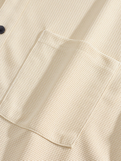 Men'S Two-Piece Set Featuring a Short-Sleeve Cardigan with Pockets And Drawstring Pocket Long Pants, Perfect for a Clean And Comfortable Summer.