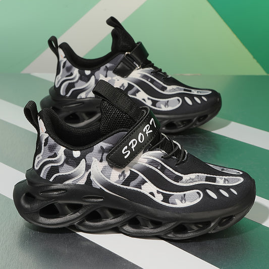 Casual Mesh Sneakers for Boys And Girls with a Three-Dimensional Pattern, Featuring a Low-Top Design with And an EVA Sole, Perfect for Stylish Sports Activities.
