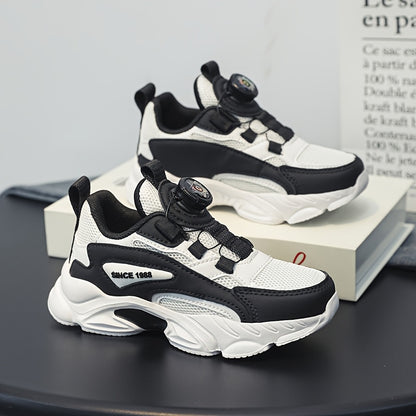 Youngsters' Rotating Buckle Sneakers - Comfortable Sneakers with Mesh Upper, Breathable Design, and Durable EVA Sole for Boys and Girls, Perfect for Casual Wear and Running, Girls Shoes