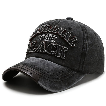 Unisex Baseball Cap THE BLACK Letter Hat Dark Style Visor Outdoor Sports Party Versatile Brimmed Hat Adjustable Size A Great Gift