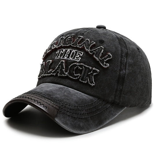 Unisex Baseball Cap THE BLACK Letter Hat Dark Style Visor Outdoor Sports Party Versatile Brimmed Hat Adjustable Size A Great Gift