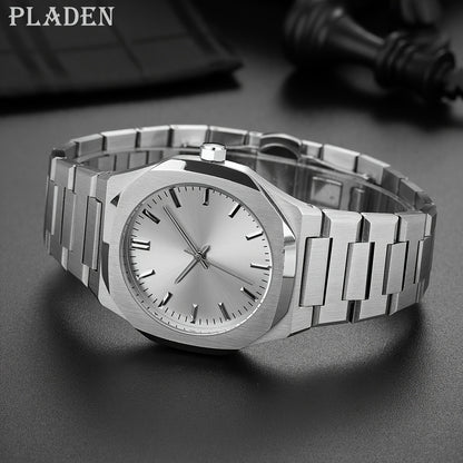 PLADEN Fashion Brand High-end Solid Stainless Steel Ultra-thin Simple Business Men'S Women'S Watch