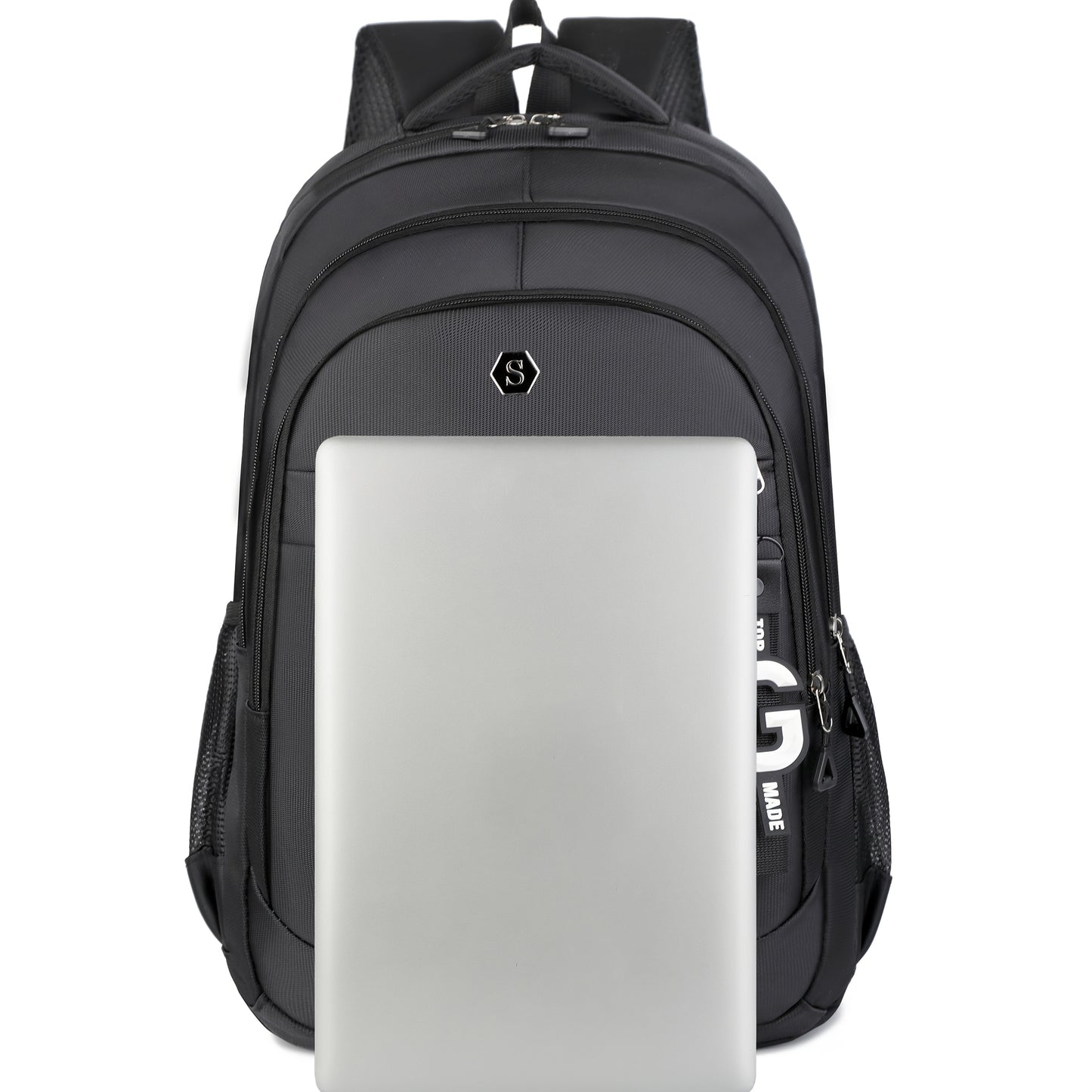 Men's Stylish Large Capacity Backpack - Black, Business & Travel Ready with Multiple Compartments, Durable Lightweight Design, Perfect for Daily Commute & Computer Use, Backpack for Travel, Highquality Luggage