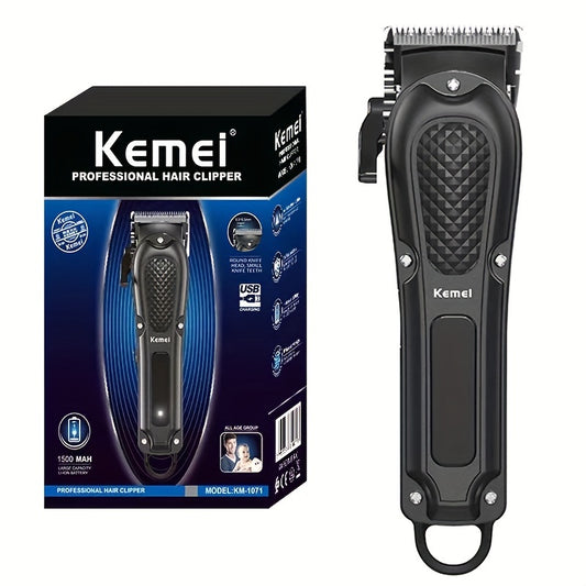 Kemei KM-1071 Electric Hair Clipper USB Rechargeable Cordless Beard Trimmer Men Powerful Hair Clipper Trimming Tool