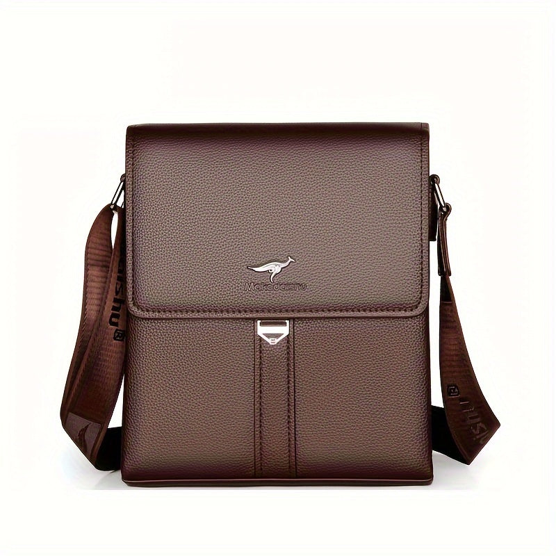 [Compact Size] Men's Crossbody Bag, Trendy Business Briefcase, Shoulder Messenger Bag for Travel and Work, Professional Document Carrier | Minimalist Briefcase | Secure Zip Closure