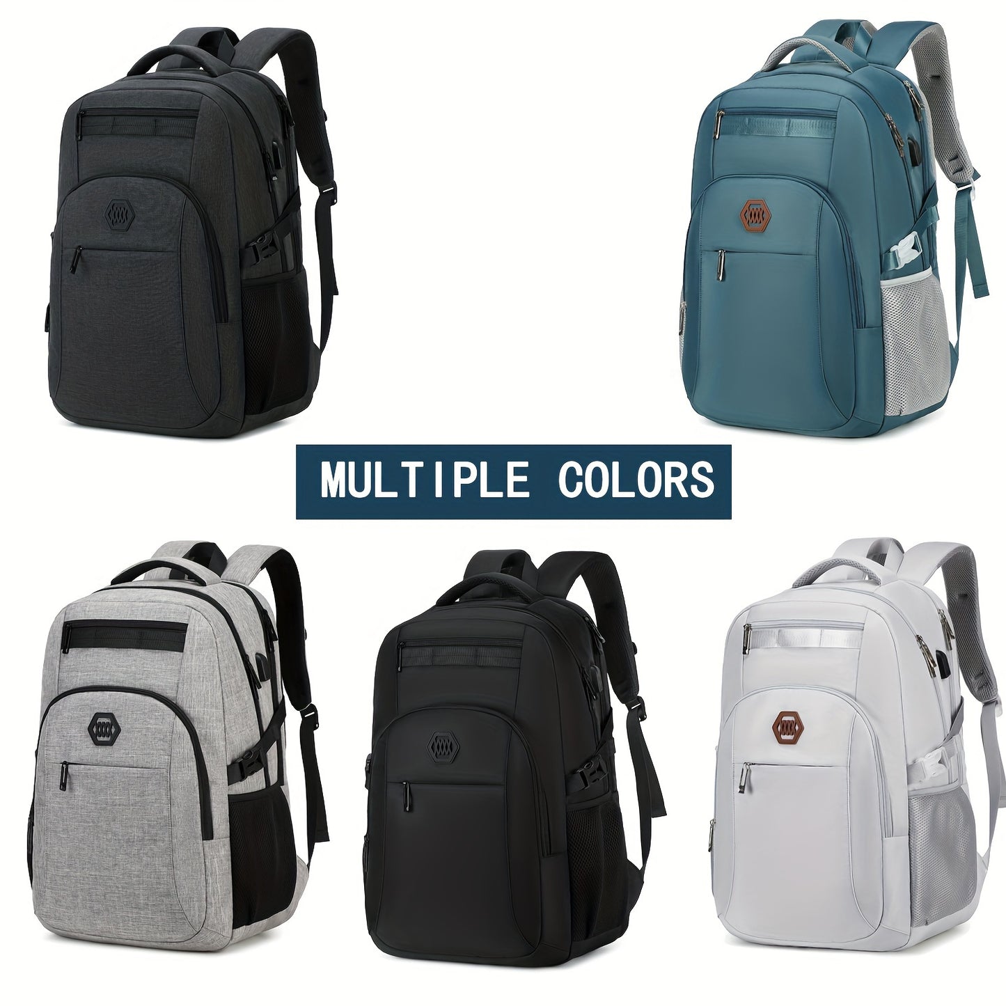 Travel Laptop Backpack, Business Slim Durable Laptop Backpack With USB Charging Port And Trolley Cover, Male And Female College High School Laptop Bag For 15.6 Inch Laptop