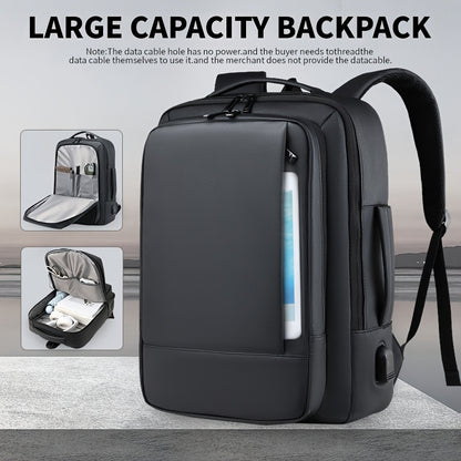 39.62 cm Laptop Backpack for Men & Women - Business Travel Anti-Theft Durable Computer Bag with Adjustable Shoulder Straps, Multiple Compartments & Padded Design, Black