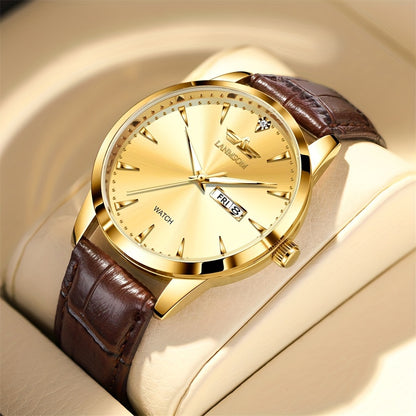 1pc New Men's Quartz Watch with Sunday Calendar and Night Light, Fashionable Wristwatch Ideal Choice for Relatives and Friends Birthday Gifts, Festive Gifts, Brand Electronic Movement Fully Automatic Business Watch
