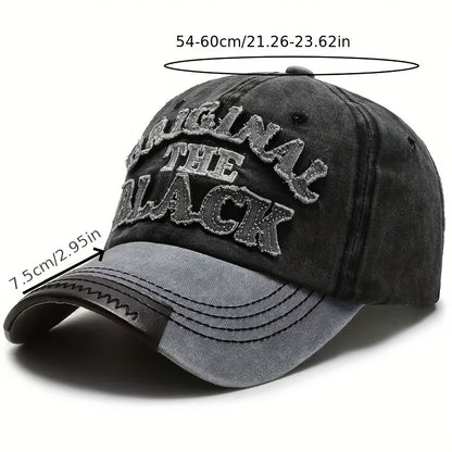Unisex Baseball Cap THE BLACK Letter Hat Dark Style Visor Outdoor Sports Party Versatile Brimmed Hat Adjustable Size A Great Gift
