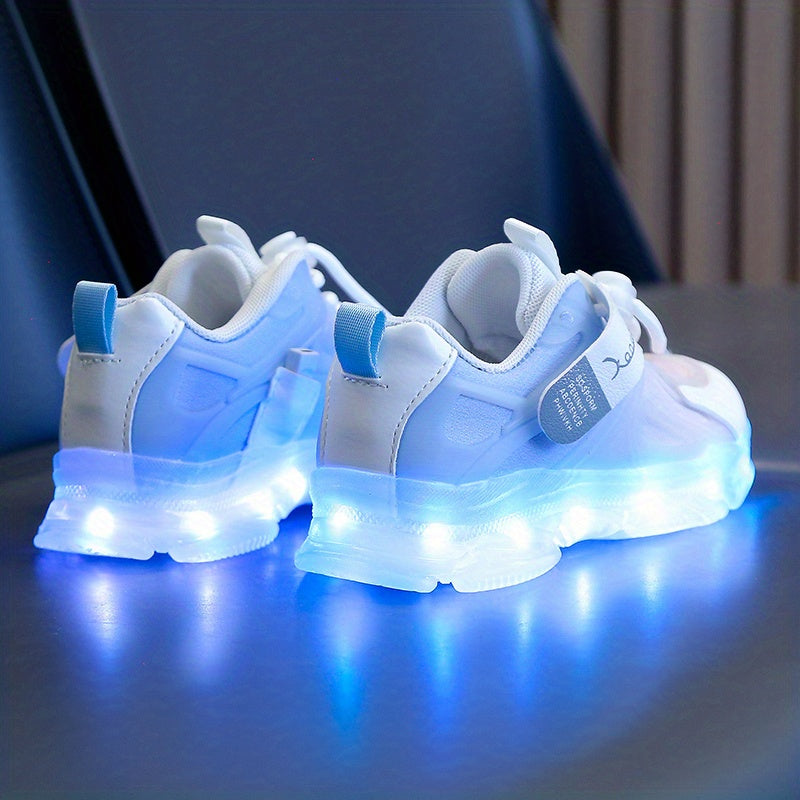 Rechargeable Glow-in-the-Dark Shoes for Kids - Colorful Neon Sneakers with Light-Up Design, Lightweight & Durable for Street Dance, Nighttime Play, and Casual Wear, Shoes for Girls, Street Dance Footwear, Vibrant Neon Accents