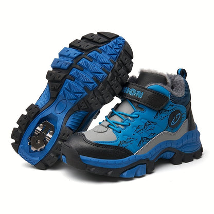Teen Comfort Plush Lined Hiking Shoes are warm, durable, and comfortable for boys and girls, perfect for fall/winter outdoor adventures, warm and comfortable