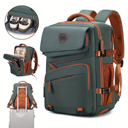 Travel Backpack, Laptop Backpack for Men and Women, University Backpack, Airline Approved Business Work Bag with Shoe Compartment, Suitable for 15.6-inch Laptop