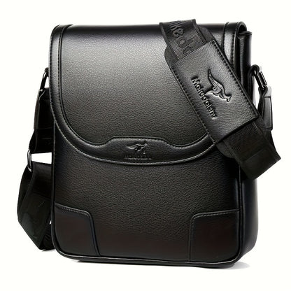 1pc KANDIDER Men's Fashion Crossbody Bag - Brown Vertical Shoulder Satchel with Adjustable Strap, Large Capacity for Business & Casual Travel