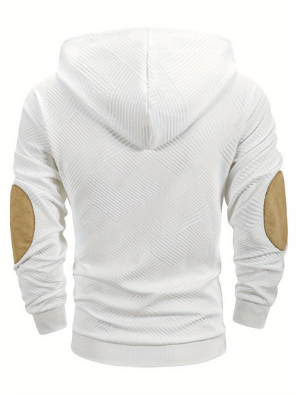 2pcs Autumn New Texture Men's Sportswear Set, Hoodie and Drawstring Pants with Pocket Contrast Design, Lightweight for Outdoor Sports and Casual Wear