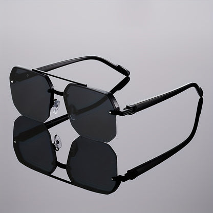 1 Pair of Women'S New Semi-Frame Square Glasses Classic Double Bridge Glasses Light Luxury Fashion Black Glasses Retro Chic Men'S Glasses Suitable for Decoration and Party Wear