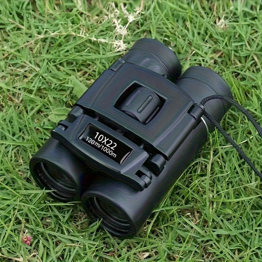 10x22 Compact Folding Binoculars HD Lightweight Pocket Size with Prism Imaging & Center Focus - Durable Plastic for Exploration, Concerts, Sports Events, Compact Binoculars