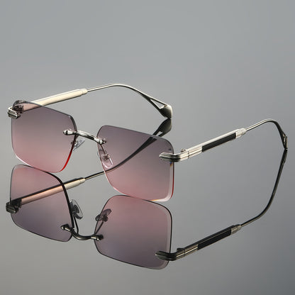Unisex Classic Trendy Frameless Sunglasses for Outdoor Driving, Fishing,, Party, Travel, and Business Fashion Eyewear