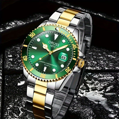 Authentic New Style Temperament Golden Watch Calendar Watch Men's Watch Men's Watch Korean Version Trendy Model