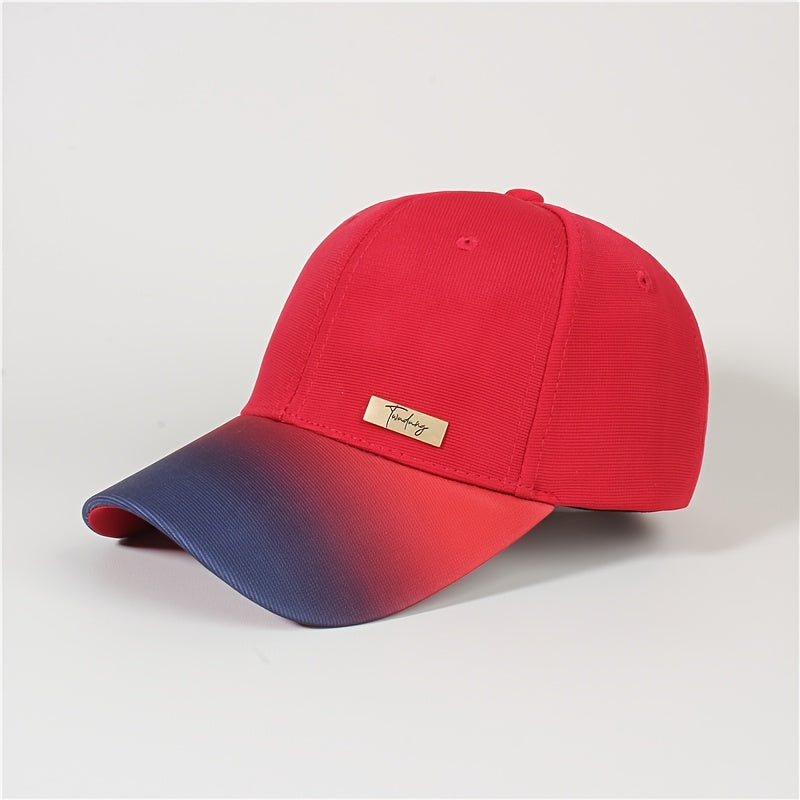 2025 Spring Autumn Summer Winter New Gradient Color Men'S and Women'S Hard Top Baseball Cap High Quality Simple Fashion Advanced Travel Running Cycling Versatile Duckbill Hat Beautiful Hats Two Colors