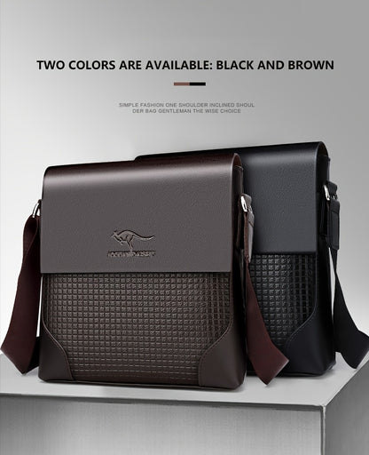 Men'S Stylish Casual Shoulder Crossbody Bag, Small Faux Leather Satchel.