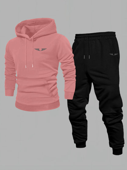 Men'S Casual Fleece-Lined Hoodie - "Sonic" Graphic Print, Loose Fit, Long Sleeve Pullover with Kangaroo Pocket, Black, Fall/Winter Streetwear, Casual Wear Hoodie|Graphic Print Hoodie|Fleece Lined Interior, Sweater Hoodie
