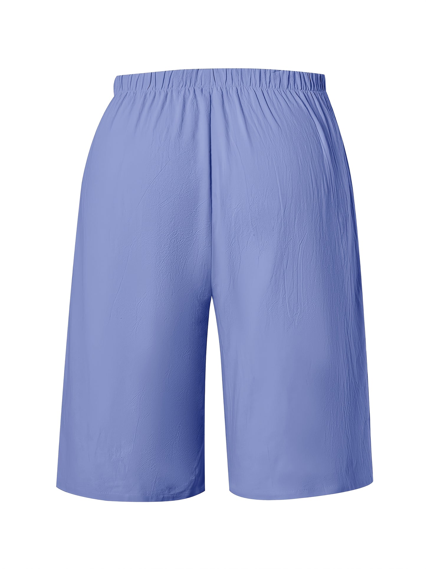 Women's Casual Solid Color Shorts with Faux Drawstring, Polyester, Machine Washable - All Seasons, Beach Pants, Leisure Style, ALL/Global/All