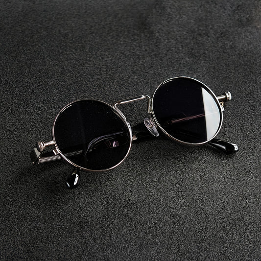 Vintage round frame stylish glasses suitable for both men and women, durable metal frames are perfect for daily decoration outfits, street photography at parties, fashionable accessories, ideal choice for gifts