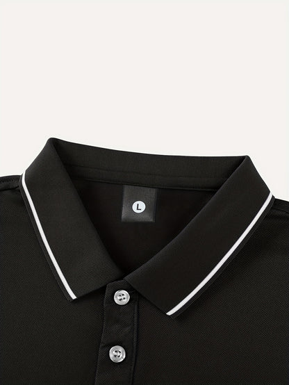 3pcs Men's Casual Fashion Shirts - Breathable Polyester, Short Sleeve, Button-Up with Classic Collar - Machine Washable, Summer Essentials in Black, White, and Beige