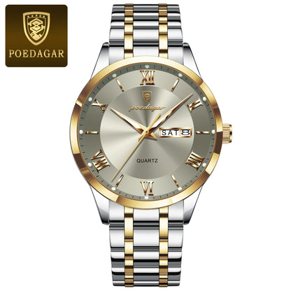 POEDAGAR new trend leisure elegant simple ladies watch new design luminous calendar stainless steel quartz lady wristwatch.