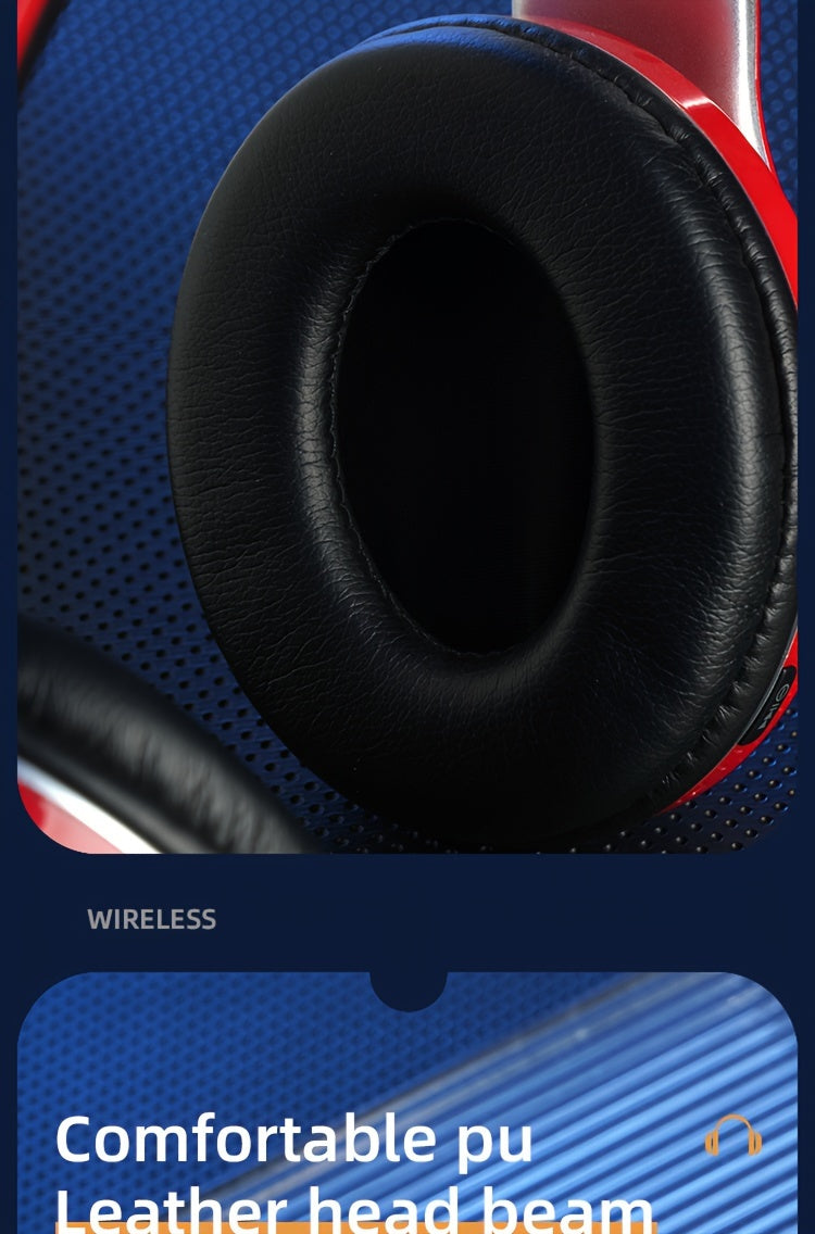 Wireless Earphones, Multi-Color LED Lights, Comfortable Foldable Earphones, SD Card Slot, School/Tablet/Pc/Phone/Birthday/Christmas/Travel Gifts. Popular Wireless Earphones, Head Mounted Wireless Earphones, And Foldable Earbu