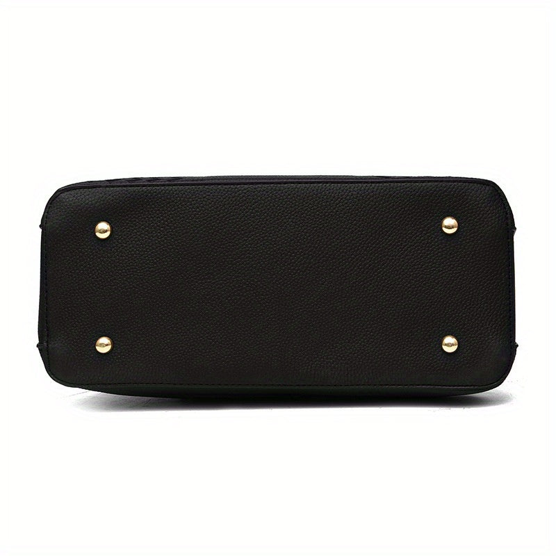 Classic Top Handle Satchel Bag, Fashion PU Bag, Women's Casual Handbag, Shoulder Bag & Tote Purse