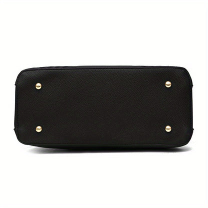 Classic Top Handle Satchel Bag, Fashion PU Bag, Women's Casual Handbag, Shoulder Bag & Tote Purse
