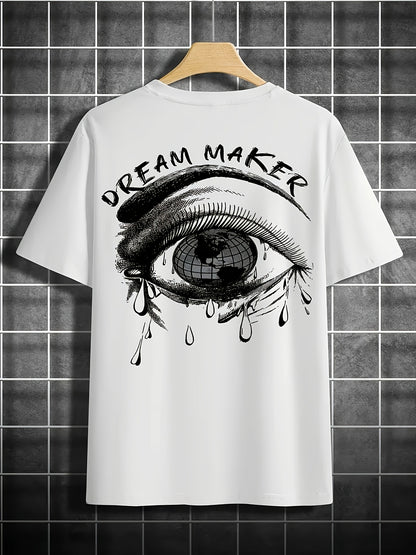 4pcs Men's Casual 3D Graphic T-Shirts - Bold Letter & Abstract Print Short Sleeve Tees, Regular Fit Round Neck, Machine Washable, All-Season Comfort, 4 Color Options, T Shirts Graphic, Edgy Streetwear, Nontransparent Fabric