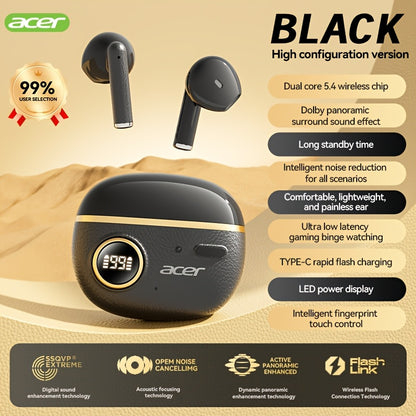 ACER TWS Wireless Earbuds with Deep Bass & Noise Cancellation, Long-Lasting Comfort, HIFI Sound, Touch Controls, Fast Delivery, Compatible with Phones/Tablets/Laptops, Ideal for Running, Music, Business, and More, Wireless Ea