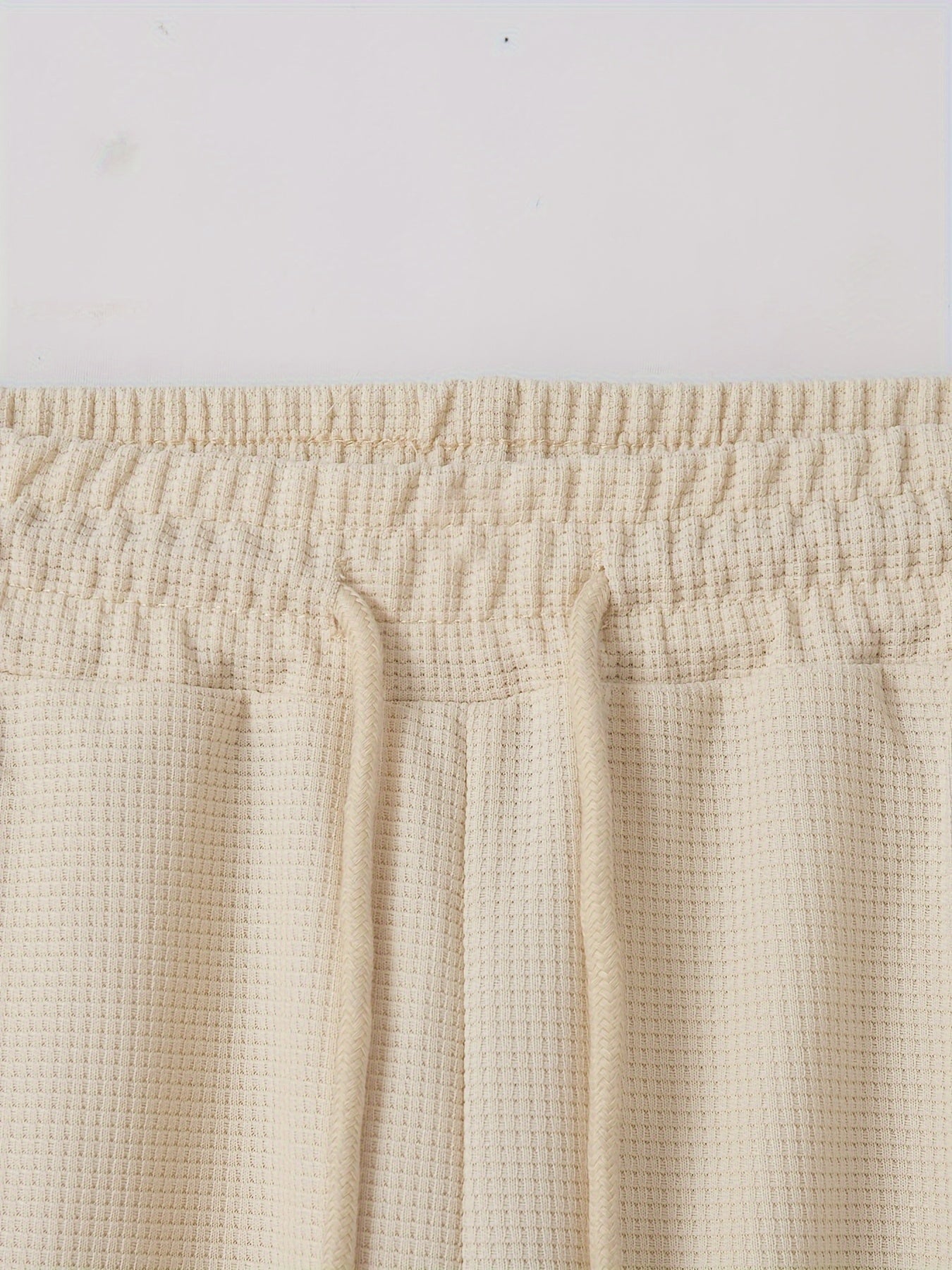 Baseball Collar Jacket and Pants Set in Waffle Fabric
