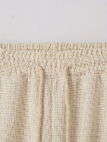 Baseball Collar Jacket and Pants Set in Waffle Fabric