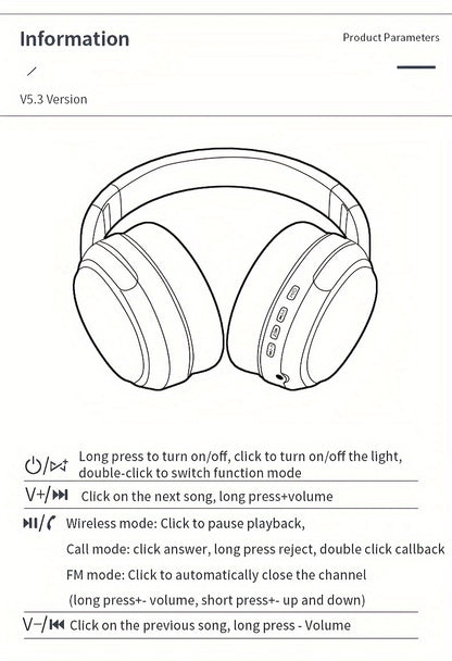 Ultra-large Capacity 400 MAh Wireless Headphones With Ambient Lighting, HIFI Sound Effects, Music All Day Long, 5.3 Chip, Low Latency, High-quality Headphones, Suitable For Travel, Business, Music, Gifts, Work, Phone Calls