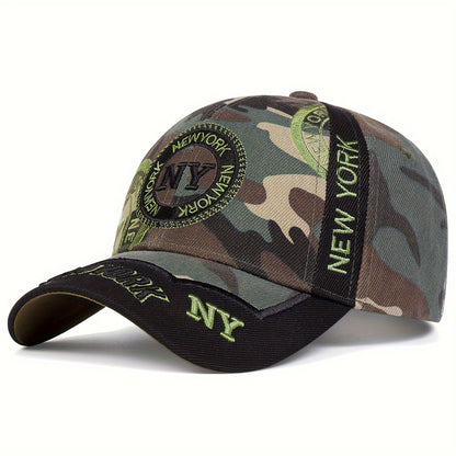 1pc Men's NY Letter Stitching Baseball Cap Outdoor Adjustable Sun Protection Casual Hat Suitable for Spring and Autumn Travel and Beach Party