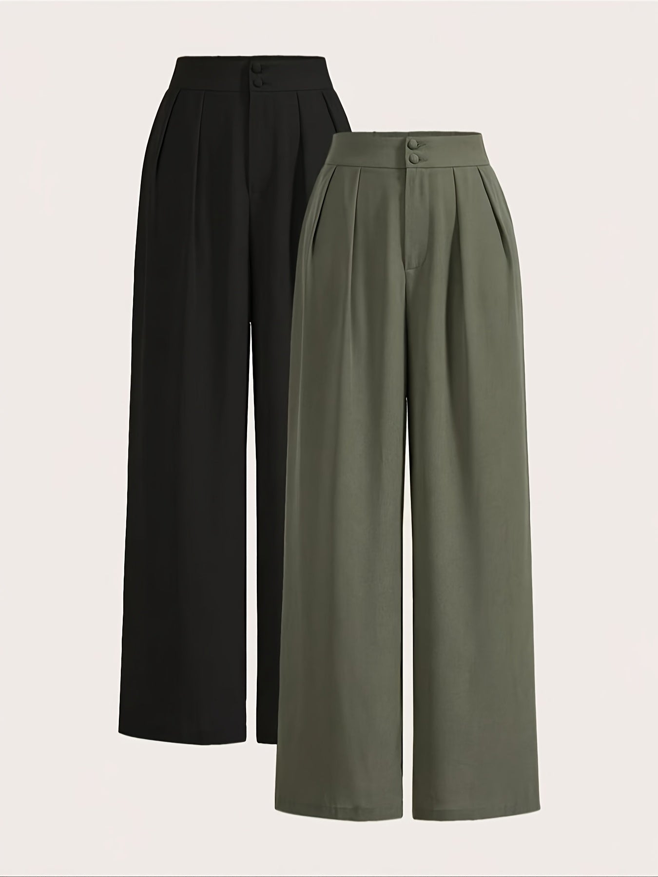 Two-piece Set of High-waisted Wide-leg Pants