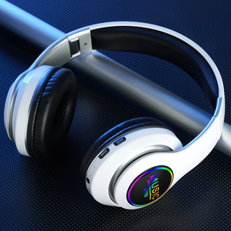 Wireless Earphones, Multi-Color LED Lights, Comfortable Foldable Earphones, SD Card Slot, School/Tablet/Pc/Phone/Birthday/Christmas/Travel Gifts. Popular Wireless Earphones, Head Mounted Wireless Earphones, And Foldable Earbu